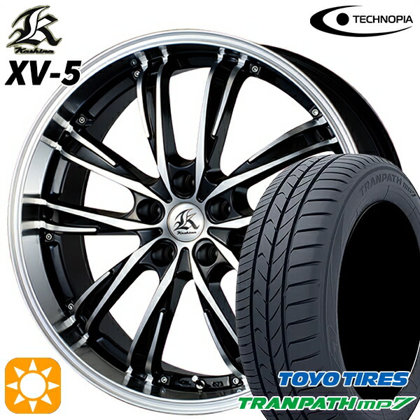 【取付対象】205/50R17 93V トーヨー トランパス mp7 テクノピア カシーナ XV5 ブラックポリッシュ 17インチ 7.0J 5H114.3 サマータイヤホイールセット 65,670円