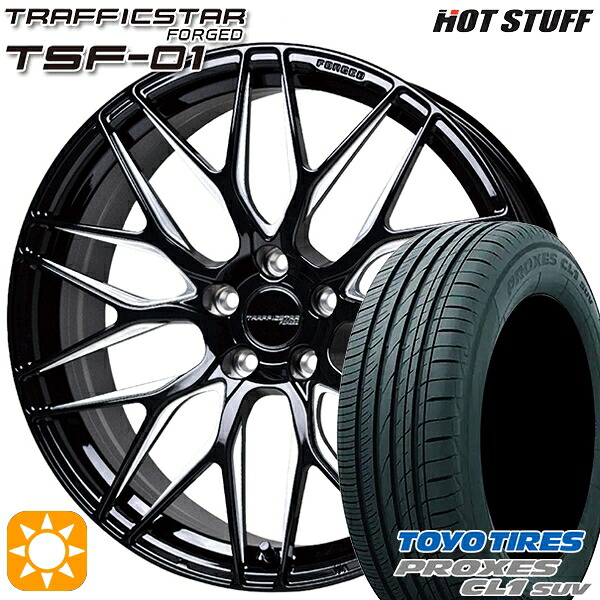 【取付対象】RAV4 245/45R20 103W トーヨー プロクセス CL1 SUV HotStuff トラフィックスターフォージド TSF-01 ブラック/マシニングポリッシュ 20インチ 8.5J 5H114.3 サマータイヤホイールセット