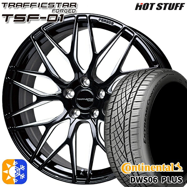 アルファード C-HR 245/35R20 95Y XL コンチネンタル DWS06+ HotStuff トラフィックスターフォージド TSF-01 ブラック/マシニングポリッシュ 20インチ 8.5J 5H114.3 オールシーズンタイヤホイールセット