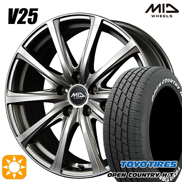 【取付対象】225/65R17 102H トーヨー オープンカントリー H/T2 WL MID ユーロスピード V25 メタリックグレー 17インチ 7.0J 5H114.3 サマータイヤホイールセット |エムオートギャラリー