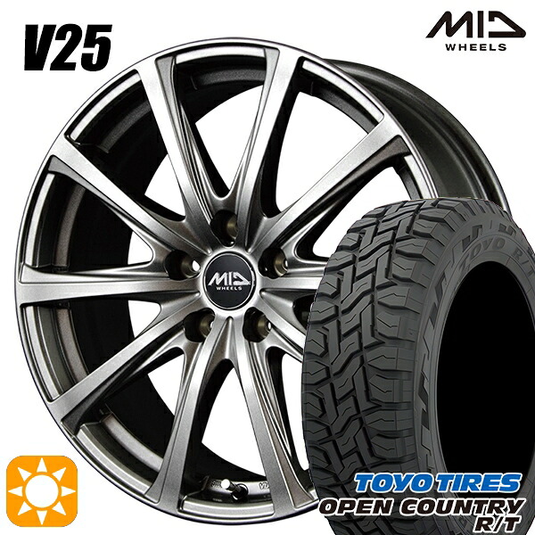 【取付対象】215/70R16 100Q トーヨー オープンカントリー R/T MID ユーロスピード V25 メタリックグレー 16インチ 6.5J 5H114.3 サマータイヤホイールセット |エムオートギャラリー