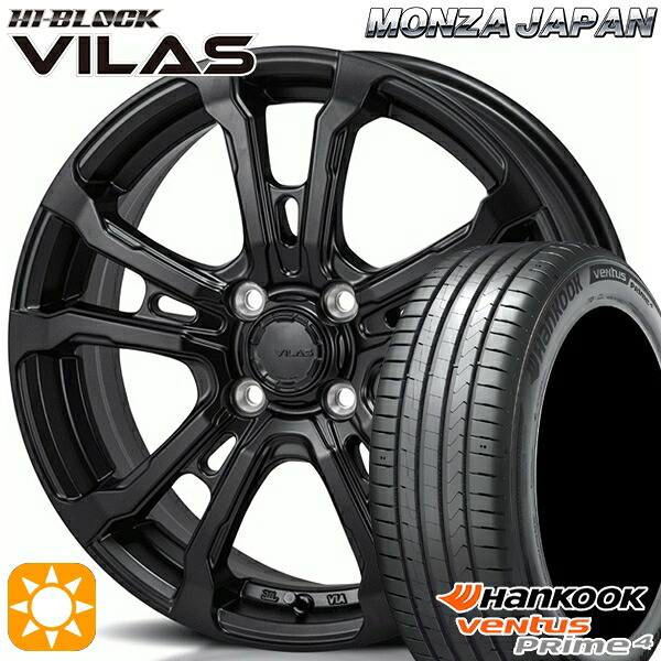 【取付対象】ライズ ロッキー 205/60R16 96V XL ハンコック veNtus PRime4 K135 モンツァ ハイブロック ヴィラス サテンブラック 16インチ 6.0J 4H100 サマータイヤホイールセット