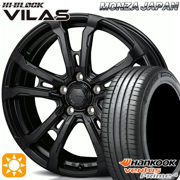 【取付対象】205/50R17 93W XL ハンコック veNtus PRime4 K135 モンツァ ハイブロック ヴィラス サテンブラック 17インチ 7.0J 5H114.3 サマータイヤホイールセット |エムオートギャラリー