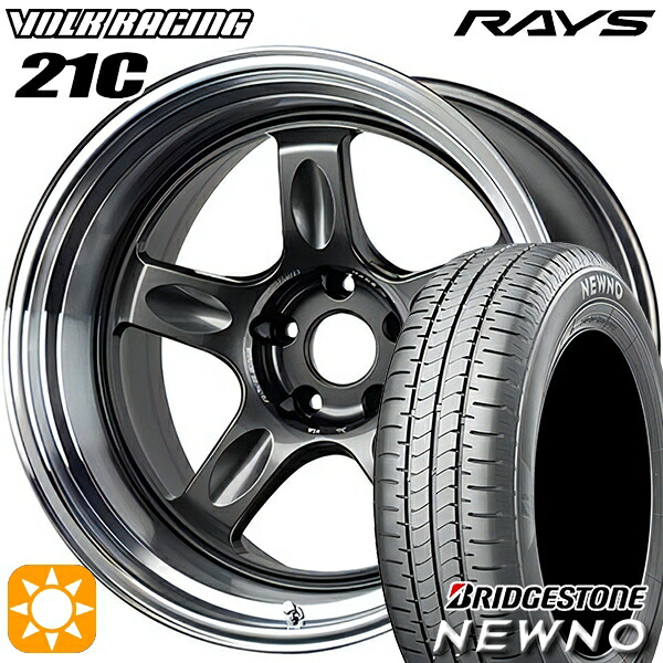 【取付対象】225/45R18 95W XL ブリヂストン ニューノ RAYS ボルクレーシング 21C VC 18インチ 8.5J 5H114.3 サマータイヤホイールセット