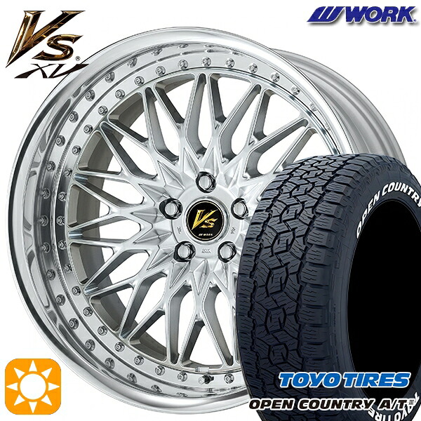 【取付対象】RAV4 ハリアー 235/60R18 100H トーヨー オープンカントリーA/T3 ホワイトレター WORK ワーク VS XV シルキーリッチシルバー 18インチ 7.0J 5H114.3 サマータイヤホイールセット