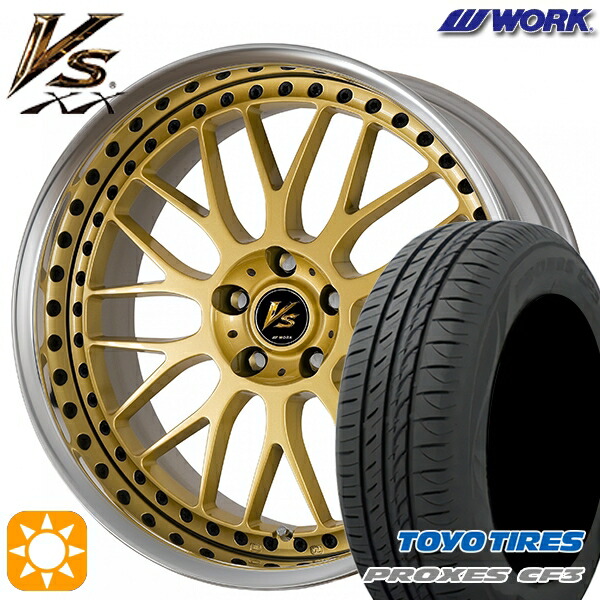 【取付対象】マークX スカイライン 225/45R18 95W XL トーヨー プロクセス CF3 WORK ワーク VS XX ゴールド 18インチ 7.0J 5H114.3 サマータイヤホイールセット