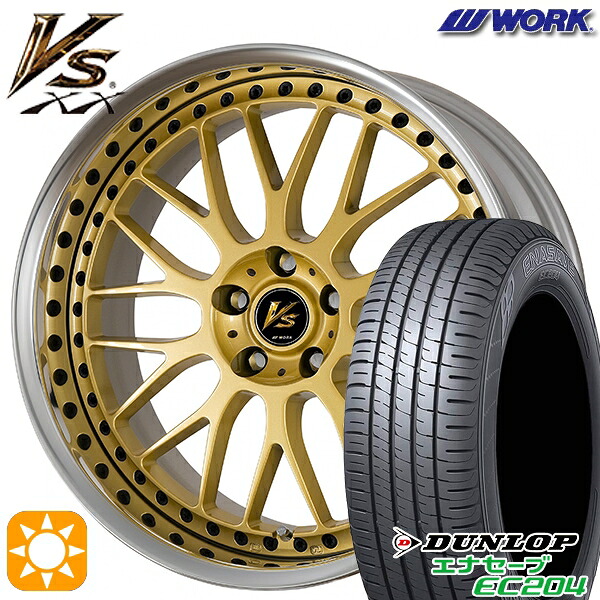 【取付対象】215/45R18 93W XL ダンロップ エナセーブ EC204 WORK ワーク VS XX ゴールド 18インチ 7.0J 5H114.3 サマータイヤホイールセット