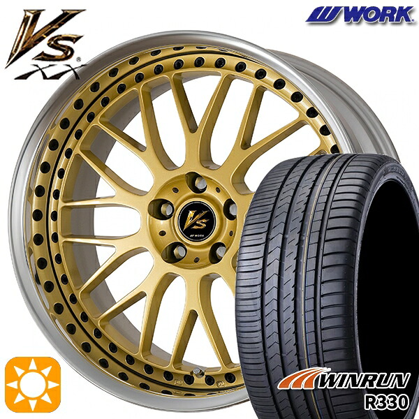 【取付対象】225/35R19 88W XL ウィンラン R330 WORK ワーク VS XX ゴールド 19インチ 7.5J 5H114.3 サマータイヤホイールセット