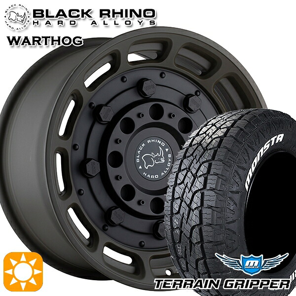 【取付対象】265/65R17 116T XL モンスタ テレーングリッパー ブラックライノ WARTHOG ワートホッグ MATTE OD GREEN W/BLACK CENTER 17インチ 8.5J 6H139.7 サマータイヤホイールセット