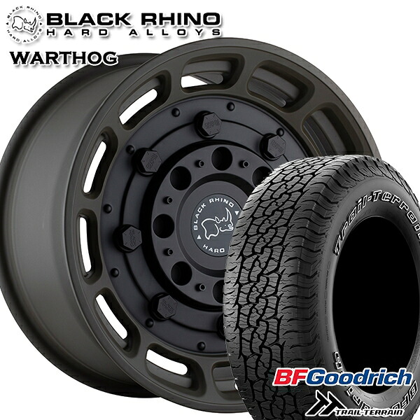 【取付対象】265/65R17 112T ORWL BFグッドリッチ トレールテレーン ブラックライノ WARTHOG ワートホッグ MATTE OD GREEN W/BLACK CENTER 17インチ 8.5J 6H139.7 サマータイヤホイールセット