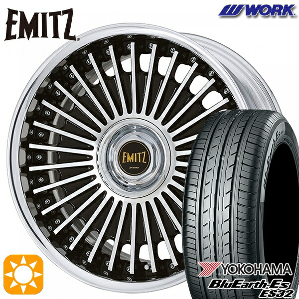 【取付対象】245/40R19 94W ヨコハマ ブルーアース ES32 WORK イミッツ ブラックカットクリア 19インチ 7.5J 5H114.3 サマータイヤホイールセット