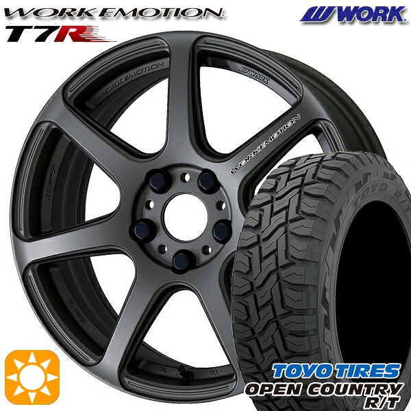 【取付対象】アクア クロスビー 175/60R16 82Q トーヨー オープンカントリー R/T WORK エモーション T7R マットカーボン 16インチ 6.5J 4H100 サマータイヤホイールセット
