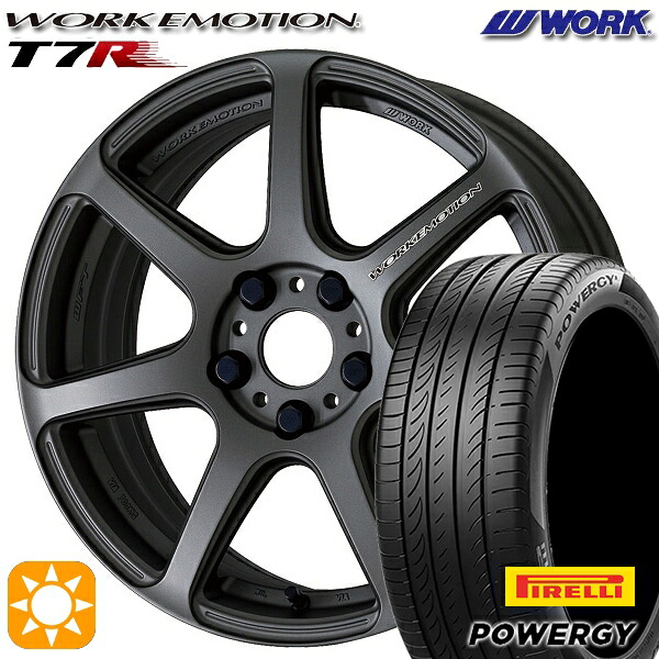 【取付対象】215/50R17 95W XL ピレリ パワジー WORK エモーション T7R マットカーボン 17インチ 7.0J 5H114.3 サマータイヤホイールセット