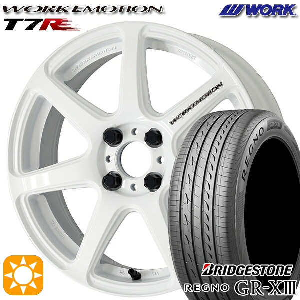 【取付対象】マツダ2 ノート 205/45R17 88W XL ブリヂストン レグノ GR-X3 WORK エモーション T7R ホワイト 17インチ 7.0J 4H100 サマータイヤホイールセット |エムオートギャラリー