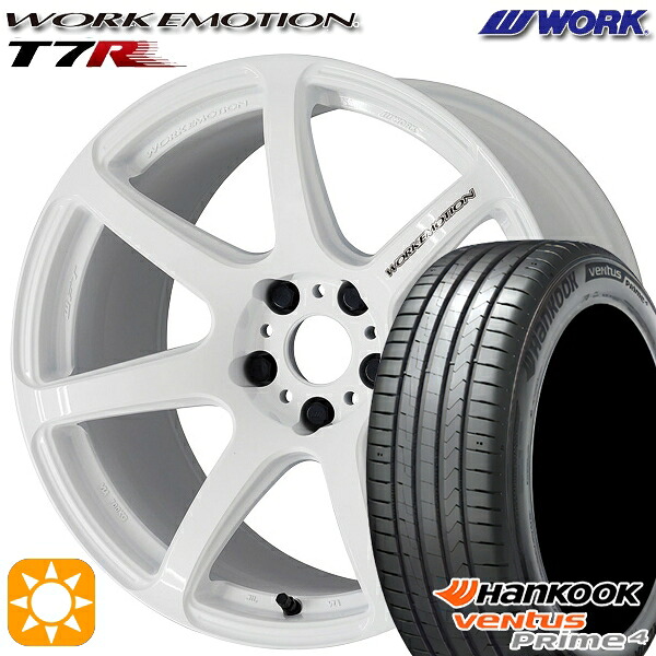 【取付対象】205/50R17 93W XL ハンコック veNtus PRime4 K135 WORK エモーション T7R ホワイト 17インチ 7.0J 5H100 サマータイヤホイールセット |エムオートギャラリー