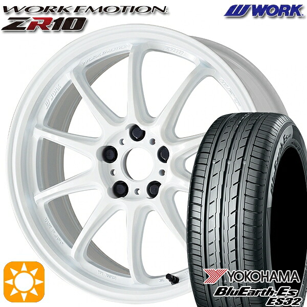 【取付対象】225/50R18 95V ヨコハマ ブルーアース ES32 WORK エモーション ZR10 アズールホワイト 18インチ 7.5J 5H114.3 サマータイヤホイールセット |エムオートギャラリー