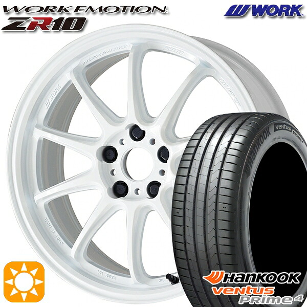 【取付対象】215/45R17 91W XL ハンコック veNtus PRime4 K135 WORK エモーション ZR10 アズールホワイト 17インチ 7.0J 5H100 サマータイヤホイールセット |エムオートギャラリー