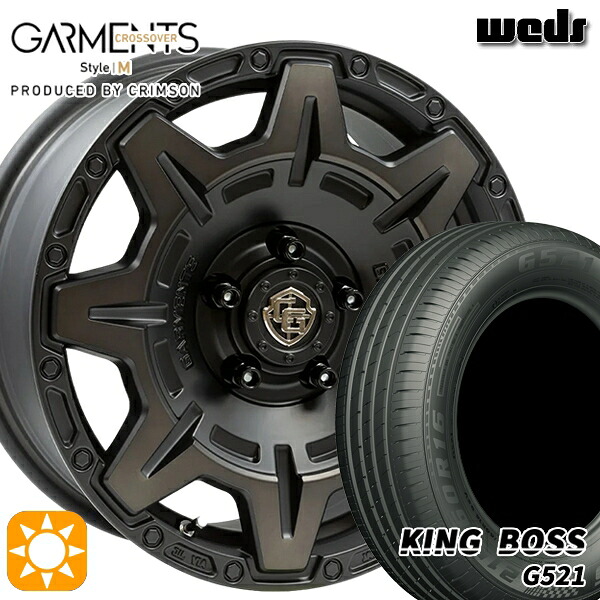 【取付対象】エスティマ ヤリスクロス 215/60R16 95V キングボス G521 Weds ガーメンツ スタイルM マットブラッククリア 16インチ 7.0J 5H114.3 サマータイヤホイールセット