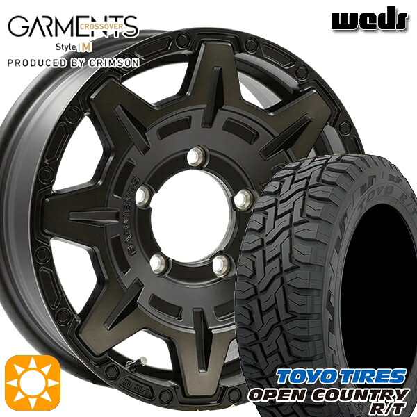 【取付対象】ジムニー 215/70R16 100Q トーヨー オープンカントリー R/T Weds ガーメンツ スタイルM マットブラッククリア 16インチ 5.5J 5H139.7 サマータイヤホイールセット ｜エムオートギャラリー