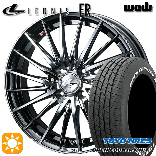 【取付対象】マツダ2 185/65R15 88H トーヨー オープンカントリー H/T2 WL Weds レオニス FR BMCMC (ブラックメタルコート ミラーカット) 15インチ 5.5J 4H100 +43 サマータイヤホイールセット