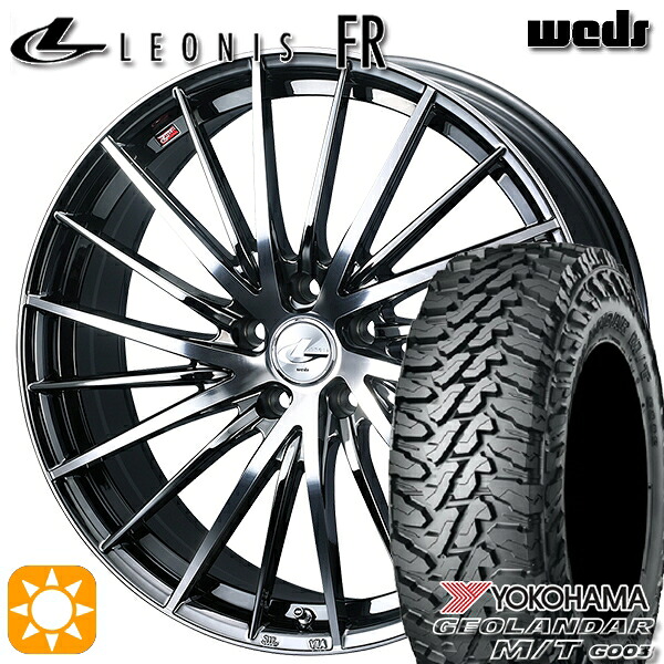 【取付対象】225/70R16 103S ヨコハマ ジオランダーM/T G003 Weds レオニス FR BMCMC (ブラックメタルコート ミラーカット) 16インチ 6.5J 5H114.3 サマータイヤホイールセット