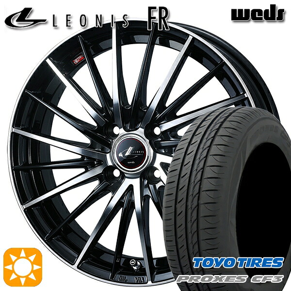 【取付対象】175/60R16 82H トーヨー プロクセス CF3 Weds レオニス FR PBMC (パールブラック ミラーカット) 16インチ 6.0J 4H100 サマータイヤホイールセット ｜エムオートギャラリー