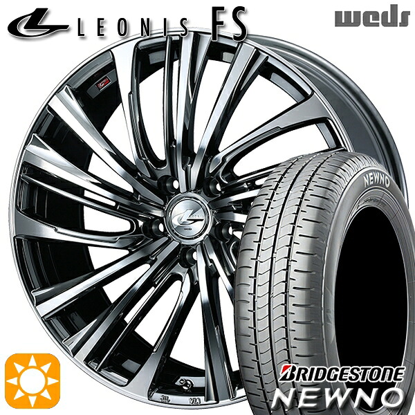 【取付対象】225/50R18 95V ブリヂストン ニューノ Weds レオニス FS BMCMC (ブラックメタルコート/ミラーカット) 18インチ 7.0J 5H114.3 サマータイヤホイールセット