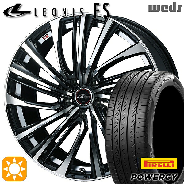 【取付対象】リーフ ノア 205/55R16 91V ピレリ パワジー Weds レオニス FS PBMC (パールブラック/ミラーカット) 16インチ 6.5J 5H114.3 サマータイヤホイールセット