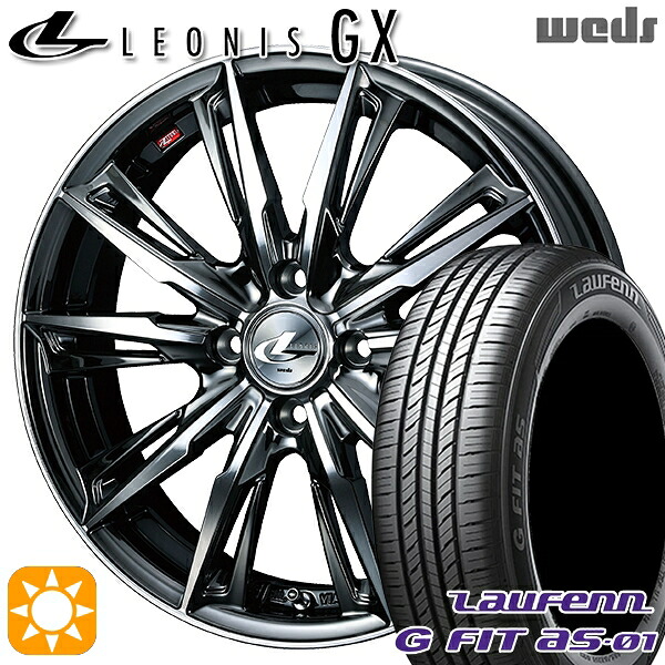 【取付対象】マツダ2 ノート 195/55R16 87V ラウフェン G FIT as-01 LH42 Weds レオニス GX BMCMC (ブラックメタルコート/ミラーカット) 16インチ 6.0J 4H100 サマータイヤホイールセット
