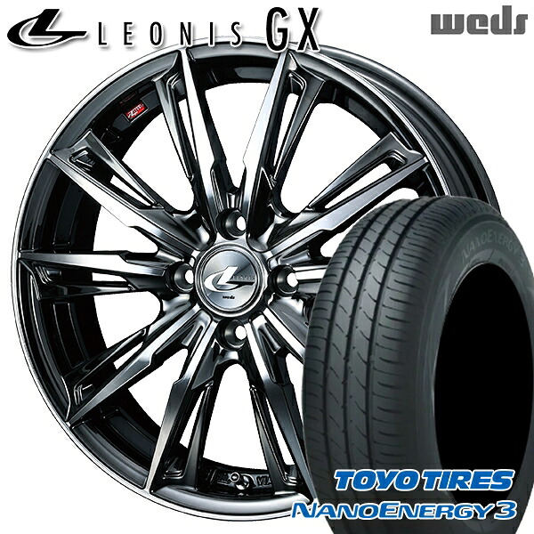 【取付対象】エブリィワゴン 165/60R14 75H トーヨー ナノエナジー3 Weds レオニス GX BMCMC (ブラックメタルコート/ミラーカット) 14インチ 4.5J 4H100 サマータイヤホイールセット |エムオートギャラリー