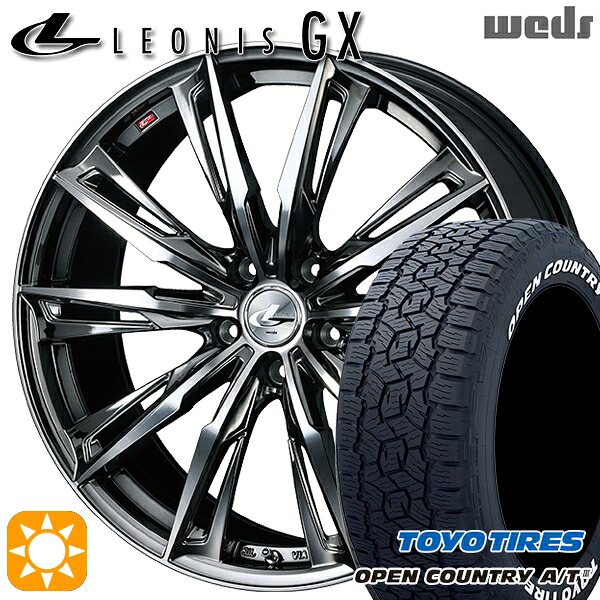 【取付対象】245/65R17 111H XL トーヨー オープンカントリーA/T3 ホワイトレター Weds レオニス GX BMCMC (ブラックメタルコート/ミラーカット) 17インチ 7.0J 5H114.3 サマータイヤホイールセット ｜エムオートギャラリー