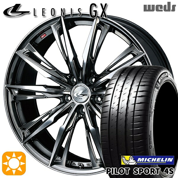 【取付対象】215/35R18 (84Y) XL ミシュラン パイロットスポーツ 4S Weds レオニス GX BMCMC (ブラックメタルコート/ミラーカット) 18インチ 7.0J 5H114.3 サマータイヤホイールセット ｜エムオートギャラリー