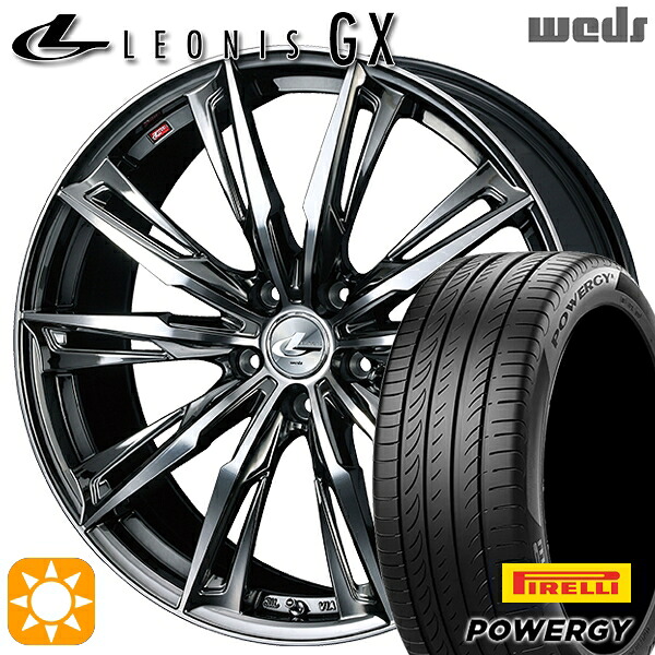 【取付対象】245/35R20 95W XL ピレリ パワジー Weds レオニス GX BMCMC (ブラックメタルコート/ミラーカット) 20インチ 8.5J 5H114.3 サマータイヤホイールセット