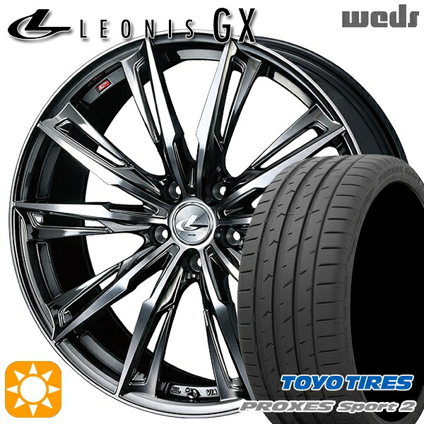 【取付対象】C-HR カローラクロス 225/45R19 96Y XL トーヨー プロクセススポーツ2 Weds レオニス GX BMCMC (ブラックメタルコート/ミラーカット) 19インチ 8.0J 5H114.3 サマータイヤホイールセット |エムオートギャラリー