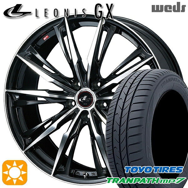 【取付対象】195/60R16 89H トーヨー トランパス mp7 Weds レオニス GX PBMC (パールブラック/ミラーカット) 16インチ 6.5J 5H114.3 サマータイヤホイールセット