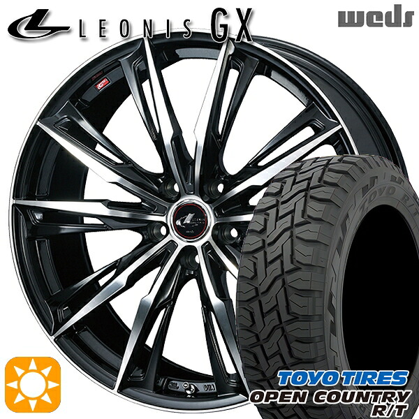 【取付対象】225/65R17 102Q トーヨー オープンカントリー R/T Weds レオニス GX PBMC (パールブラック/ミラーカット) 17インチ 7.0J 5H114.3 サマータイヤホイールセット