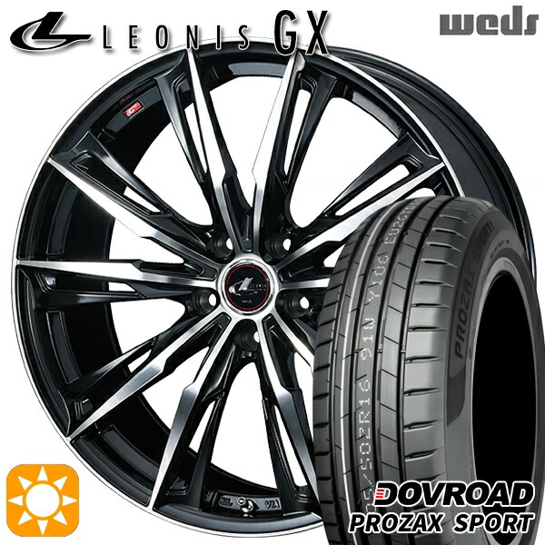 【取付対象】20/30系アルファード ヴェルファイア 235/50R18 101W XL DOVROAD プロザックススポーツ Weds レオニス GX PBMC (パールブラック/ミラーカット) 18インチ 8.0J 5H114.3 サマータイヤホイールセット |エムオートギャラリー