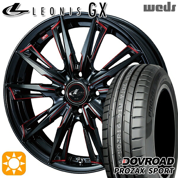 【取付対象】マツダ2 ノート 205/45R17 88W XL DOVROAD プロザックススポーツ Weds レオニス GX BK/SC[RED] (ブラック/SCマシニング[レッド]) 17インチ 6.5J 4H100 サマータイヤホイールセット