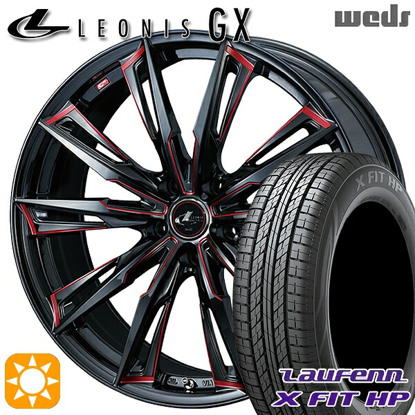 【取付対象】アウトランダー デリカD5 225/55R18 98V ラウフェン X FIT HP LA41 Weds レオニス GX BK/SC[RED] (ブラック/SCマシニング[レッド]) 18インチ 7.0J 5H114.3 サマータイヤホイールセット ｜エムオートギャラリー