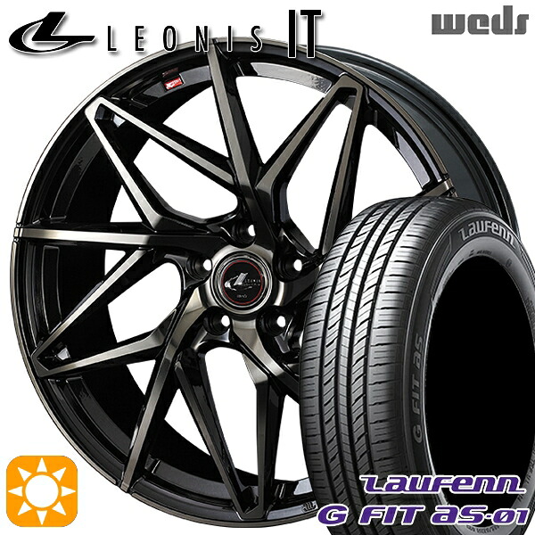 【取付対象】フリード 185/65R15 88H ラウフェン G FIT as-01 LH42 Weds レオニス IT PBMC/TI (パールブラック ミラーカット/チタントップ) 15インチ 6.0J 5H114.3 +50 サマータイヤホイールセット