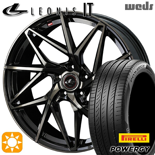 【取付対象】C27セレナ 195/65R15 91V ピレリ パワジー Weds レオニス IT PBMC/TI (パールブラック ミラーカット/チタントップ) 15インチ 6.0J 5H114.3 +43 サマータイヤホイールセット |エムオートギャラリー