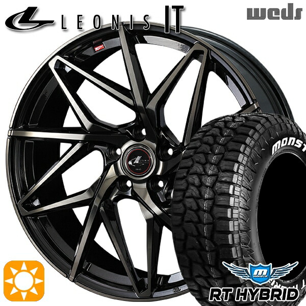 【取付対象】80ノア/ヴォクシー 195/65R15 91S RWL モンスタ RTハイブリッド Weds レオニス IT PBMC/TI (パールブラック ミラーカット/チタントップ) 15インチ 6.0J 5H114.3 +50 サマータイヤホイールセット