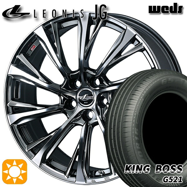 【取付対象】エスティマ ヤリスクロス 215/60R16 95V キングボス G521 Weds ウェッズ レオニス JG BMCMC 16インチ 6.5J 5H114.3 サマータイヤホイールセット
