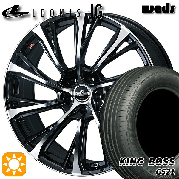 【取付対象】セレナ ラフェスタ 195/60R16 89H キングボス G521 Weds ウェッズ レオニス JG PBMC 16インチ 6.5J 5H114.3 サマータイヤホイールセット