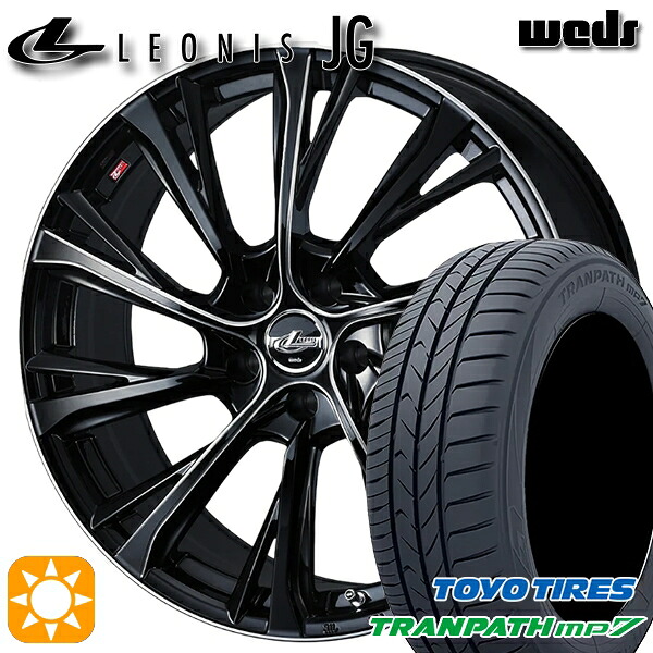 【取付対象】セレナ ラフェスタ 195/60R16 89H トーヨー トランパス mp7 Weds ウェッズ レオニス JG BK/SC 16インチ 6.5J 5H114.3 サマータイヤホイールセット