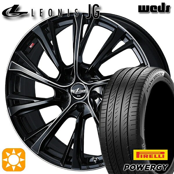 【取付対象】クラウン ヴェゼル 225/40R19 93W XL ピレリ パワジー Weds ウェッズ レオニス JG BK/SC 19インチ 8.0J 5H114.3 サマータイヤホイールセット