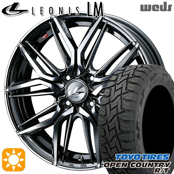 【取付対象】アクア クロスビー 175/60R16 82Q トーヨー オープンカントリー R/T Weds レオニス LM BMCMC (ブラックメタルコート/ミラーカット) 16インチ 6.0J 4H100 サマータイヤホイールセット ｜エムオートギャラリー