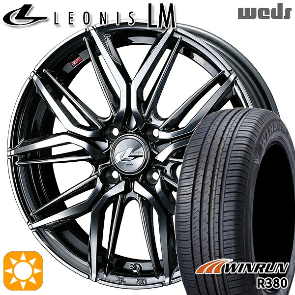 【取付対象】ライズ ロッキー 205/60R16 92H ウィンラン R380 Weds レオニス LM BMCMC (ブラックメタルコート/ミラーカット) 16インチ 6.0J 4H100 サマータイヤホイールセット