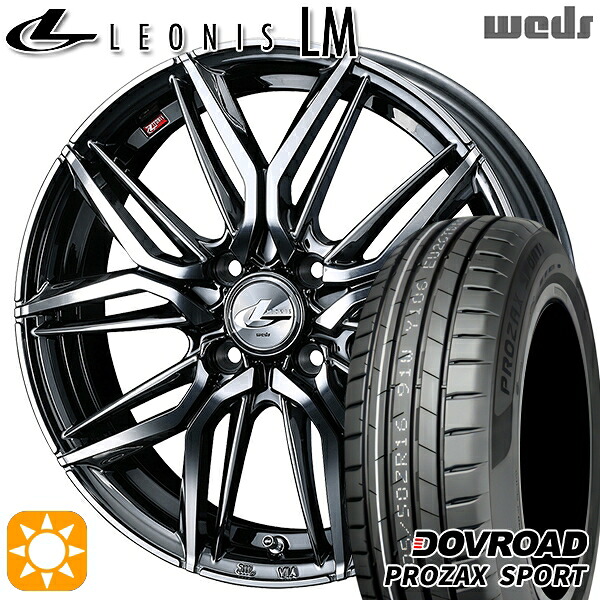 【取付対象】マツダ2 ノート 205/45R17 88W XL DOVROAD プロザックススポーツ Weds レオニス LM BMCMC (ブラックメタルコート/ミラーカット) 17インチ 6.5J 4H100 サマータイヤホイールセット ｜エムオートギャラリー