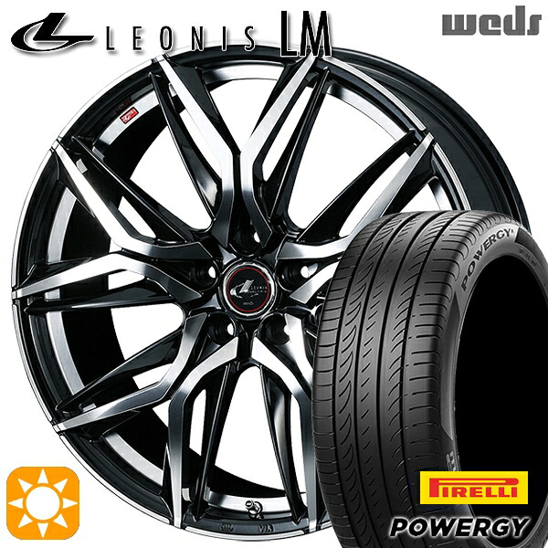 【取付対象】245/45R19 102W XL ピレリ パワジー Weds レオニス LM PBMC (パールブラック/ミラーカット) 19インチ 8.0J 5H114.3 サマータイヤホイールセット